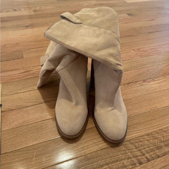 Oasis Society Tan Faux Suede Mid High Boots - Picture 2 of 10